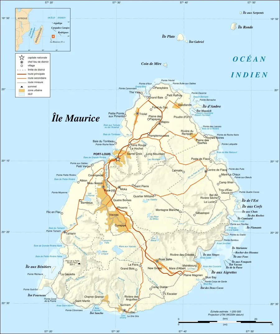 Mauritius Island Map Fr 1