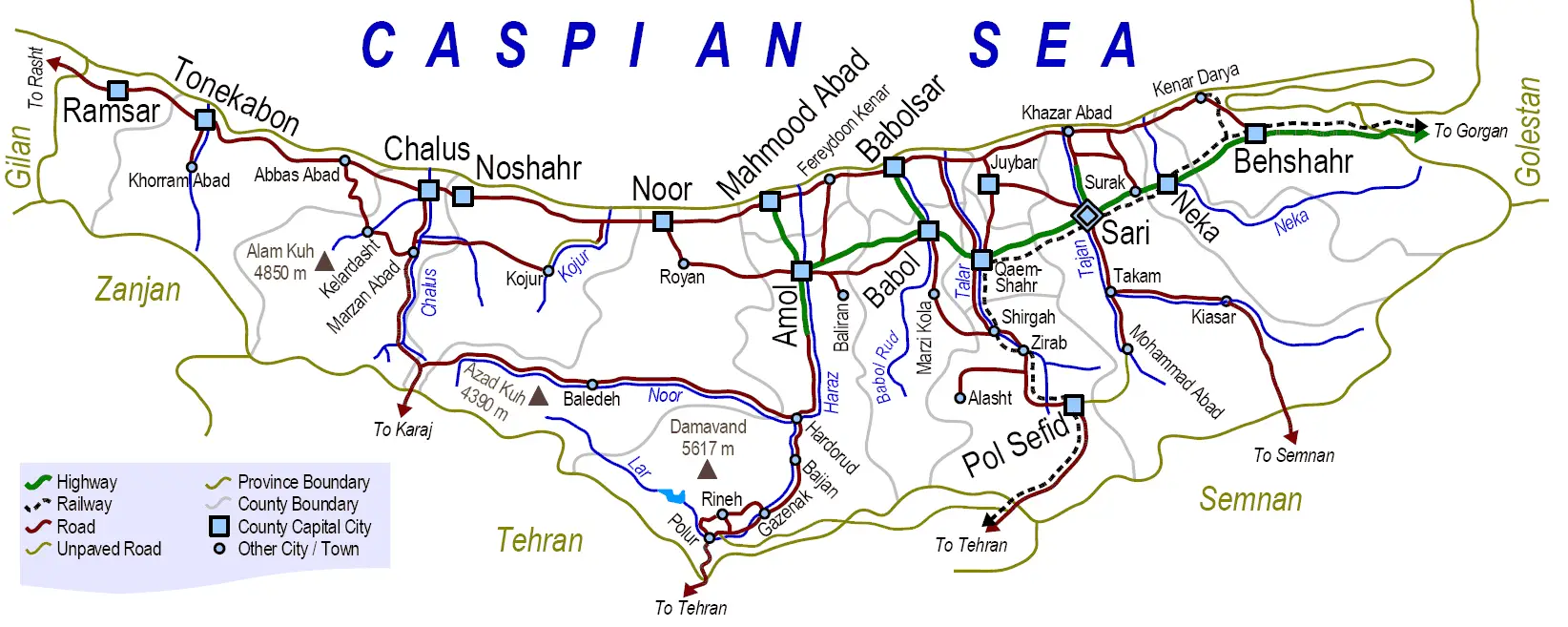 Mazandaran Road Map