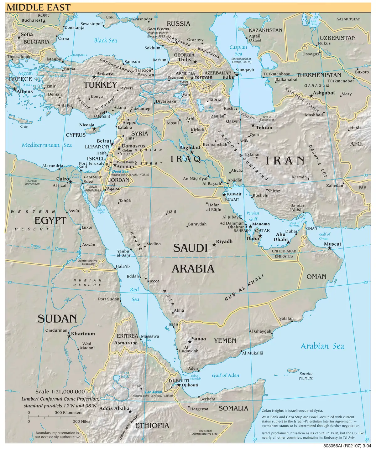 Middle East Reference Map