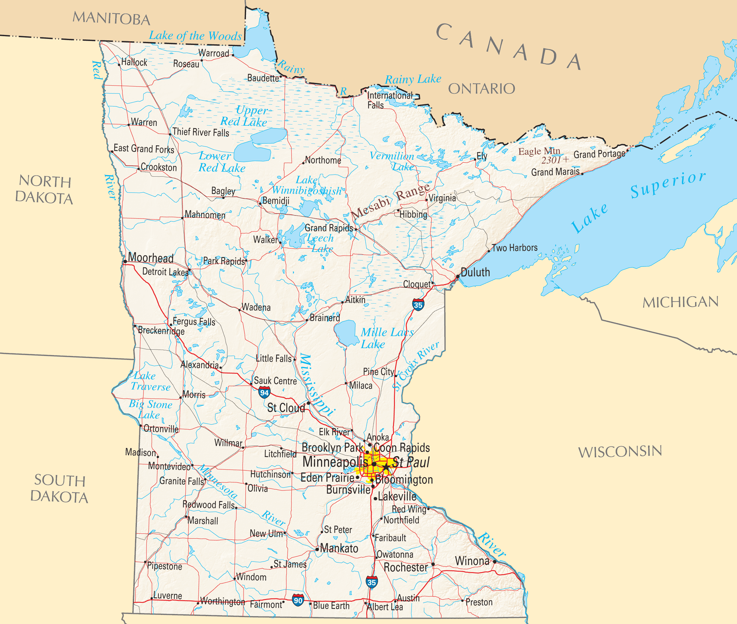Minnesota Reference Map MapSof