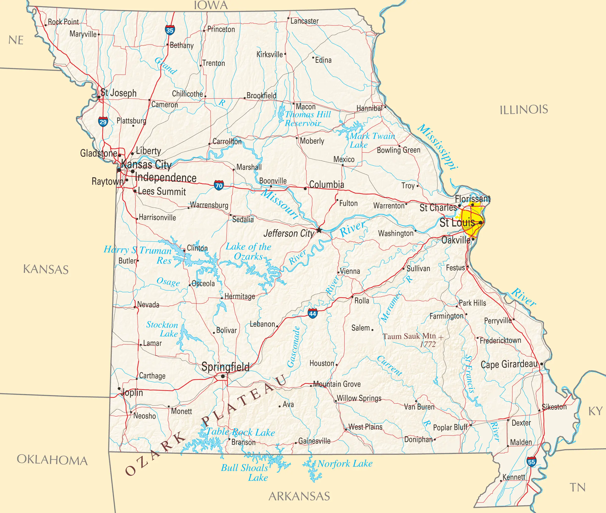 Missouri Reference Map - MapSof.net