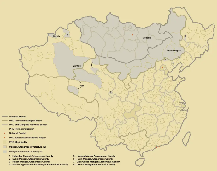 Mongolia And Mongol Autonomous Subjects In the Prc