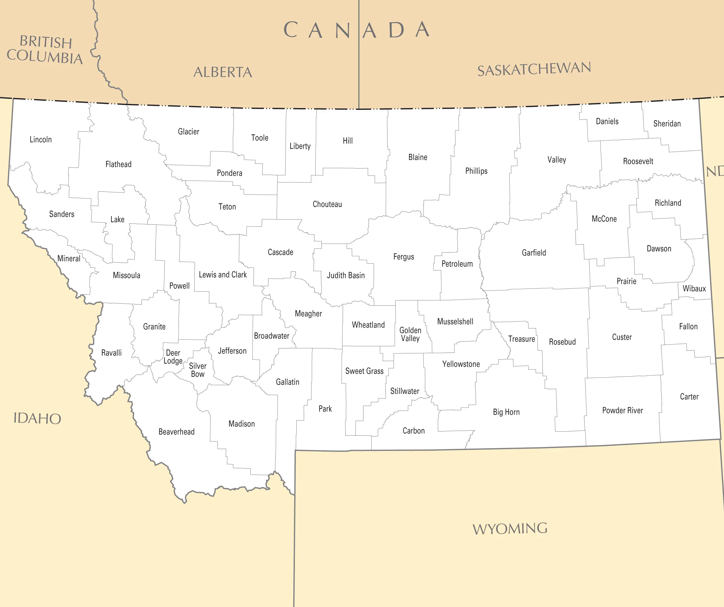 Montana County Map