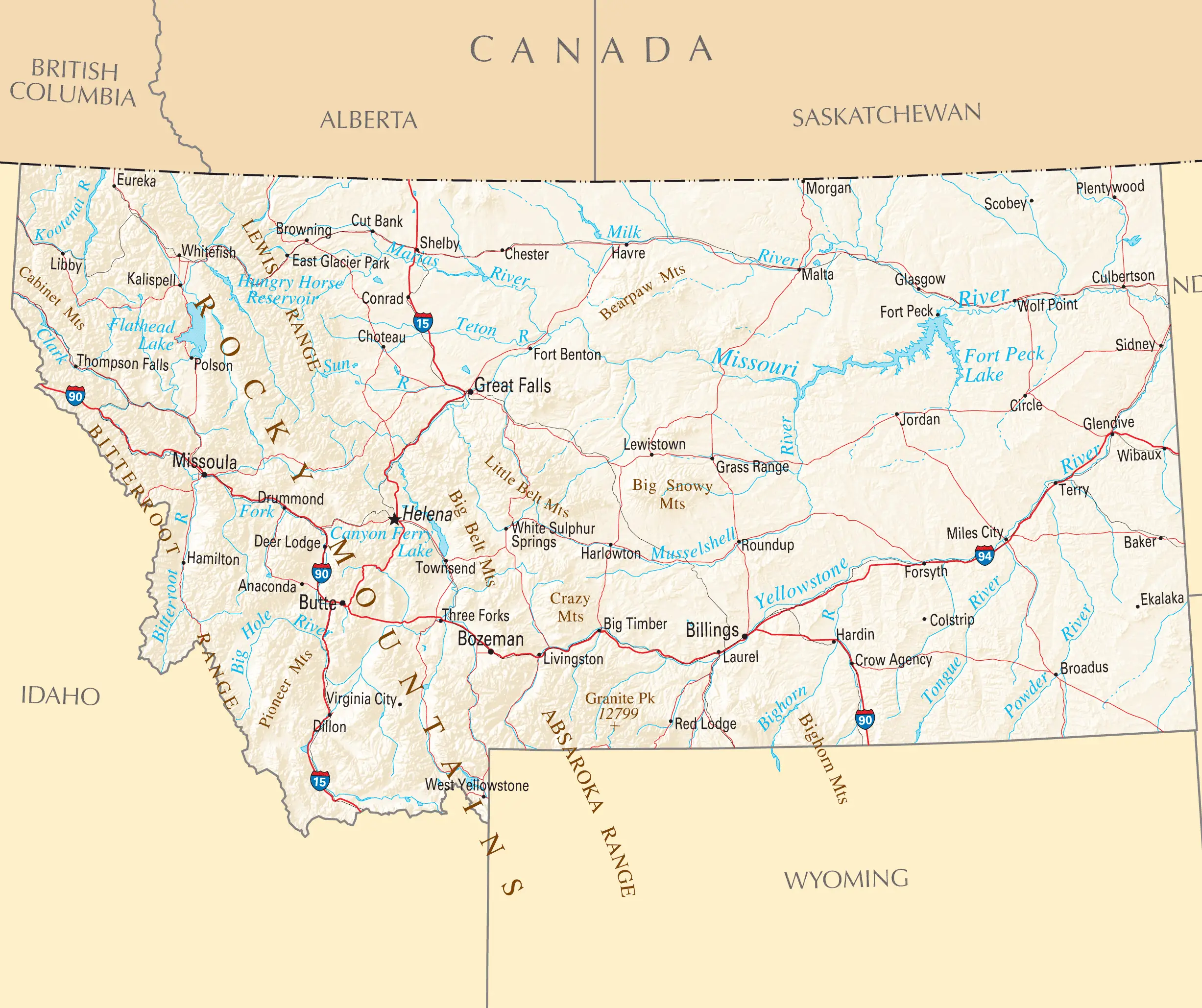 Montana Reference Map