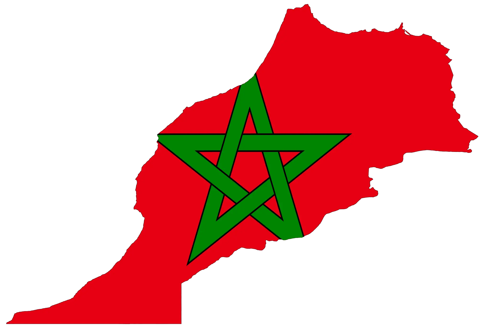 Morocco Flag Map 1