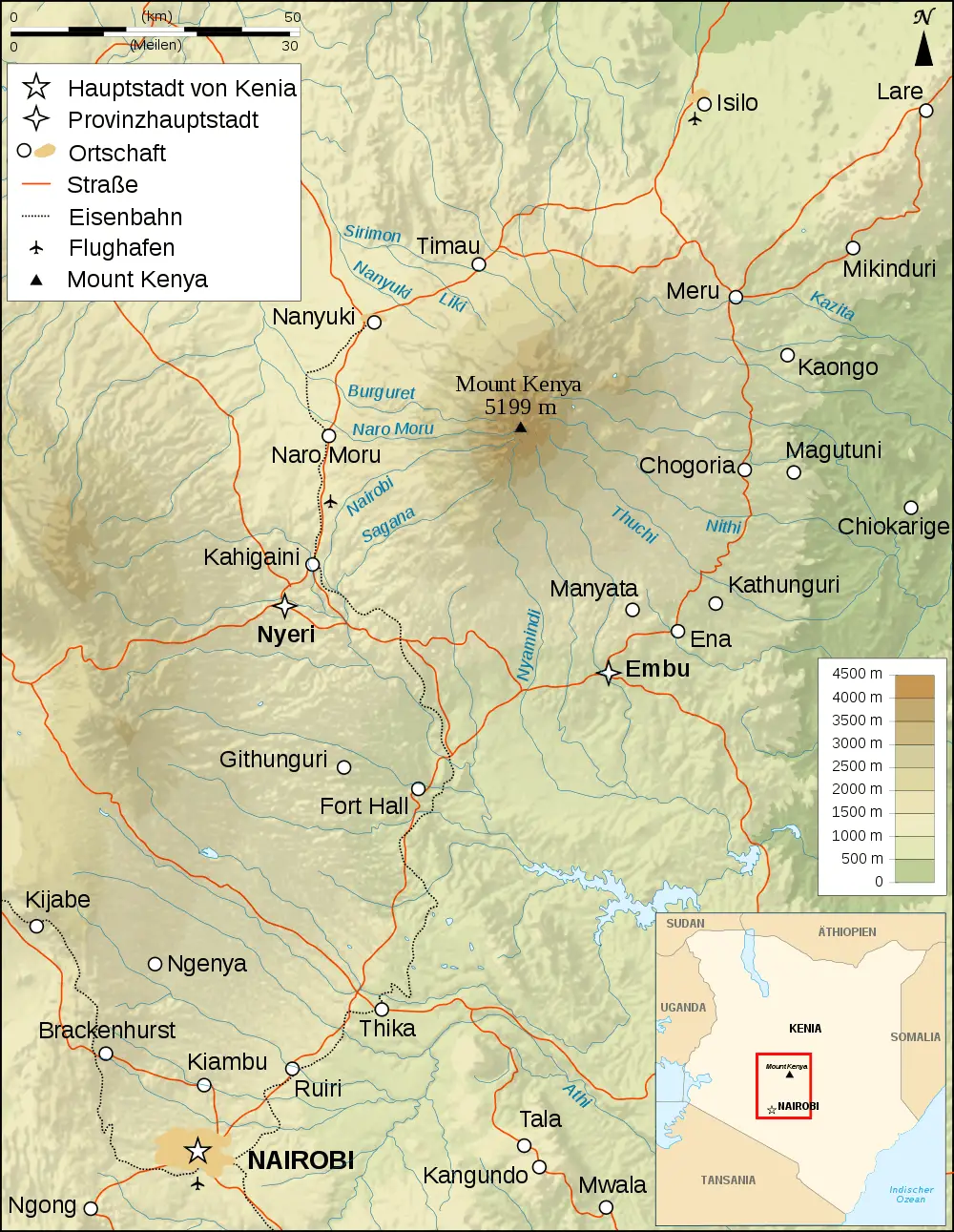 Mount Kenya Region Map De