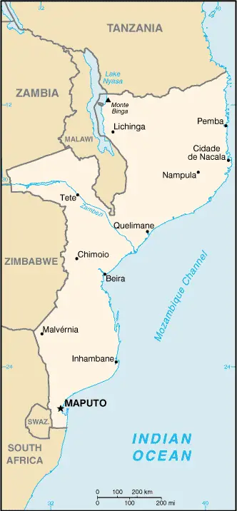 Mozambique Cia Wfb Map