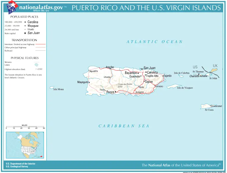 National Atlas Puerto Rico Virgin Islands