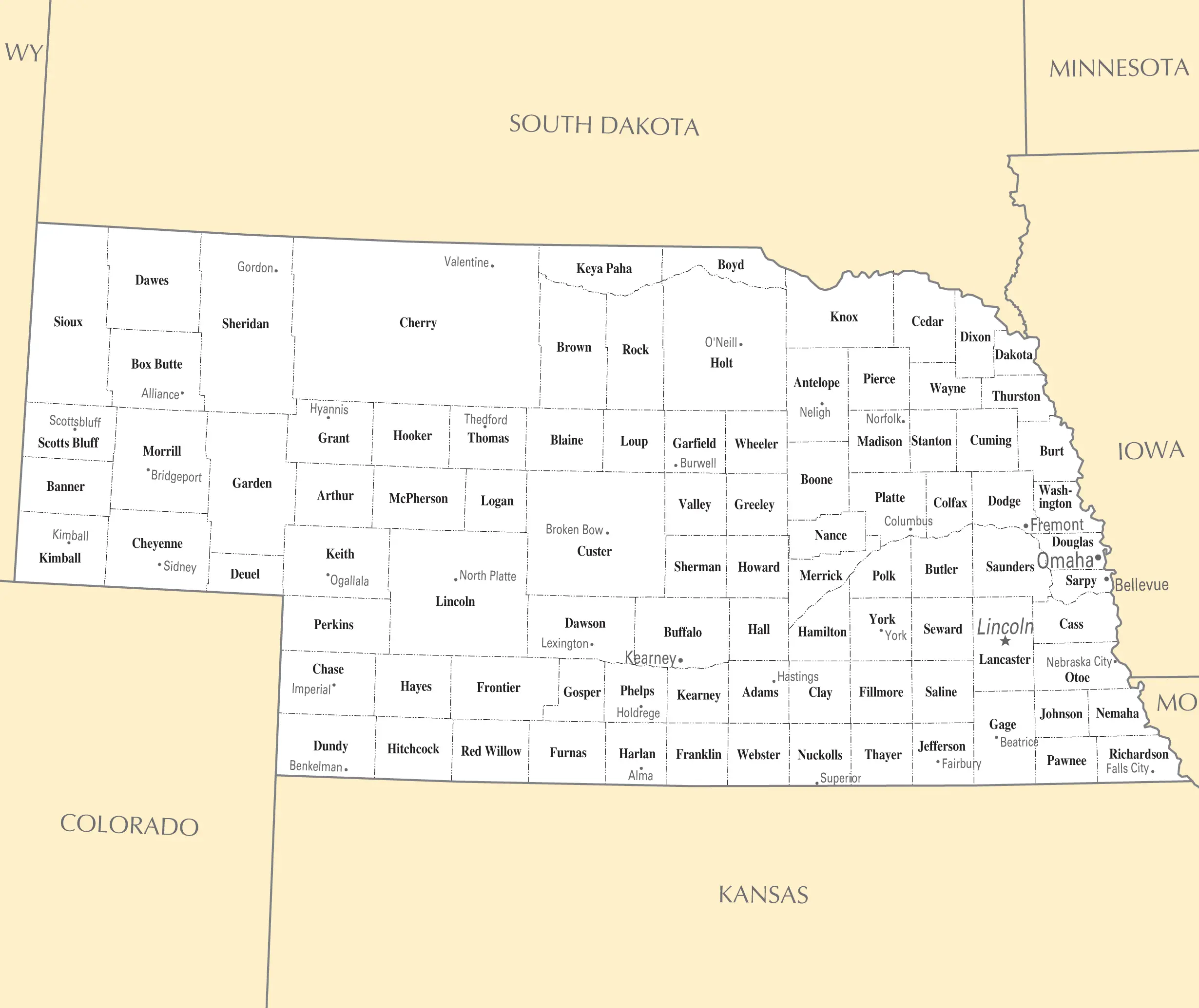 Nebraska Cities And Towns