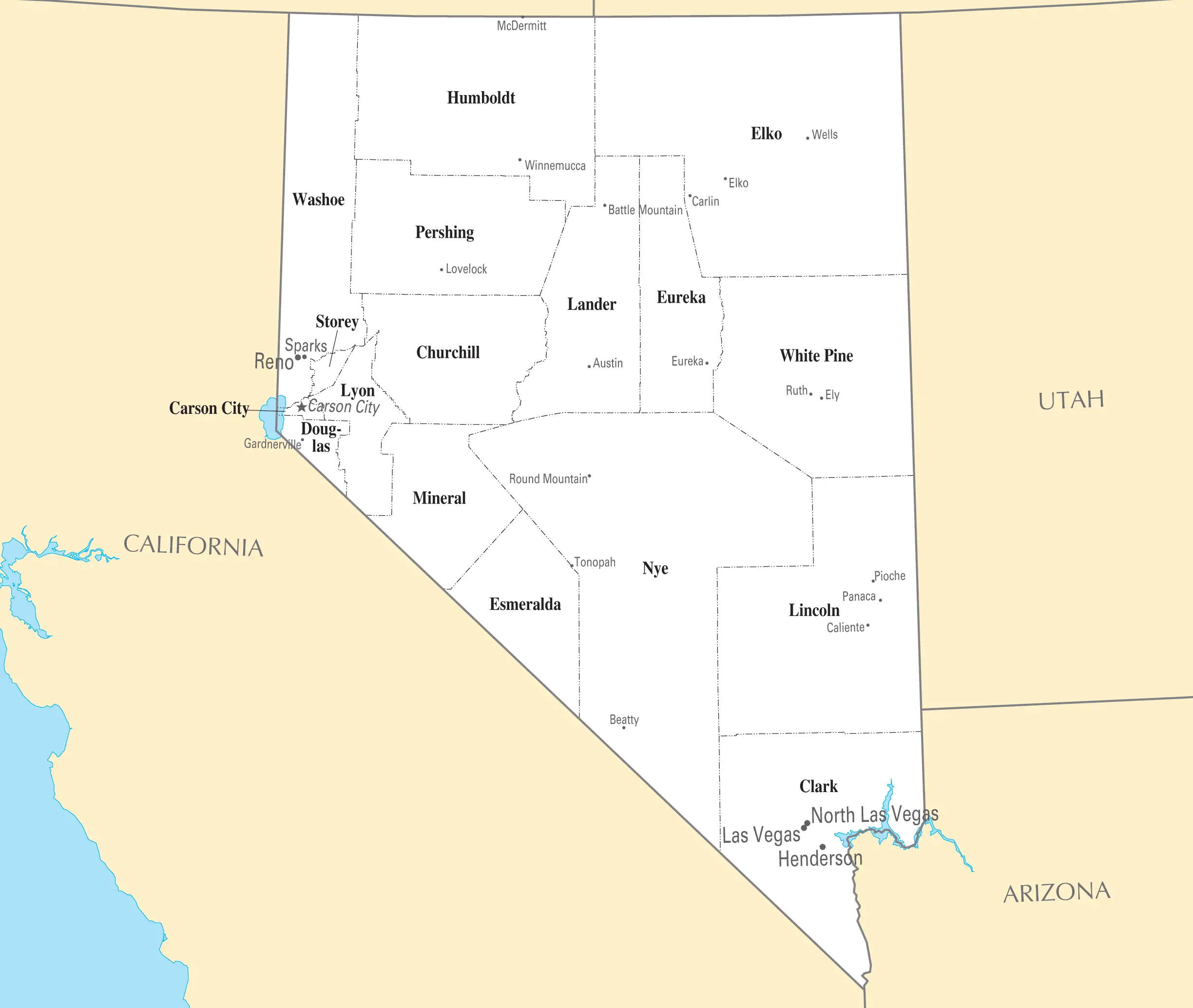 Nevada Cities And Towns