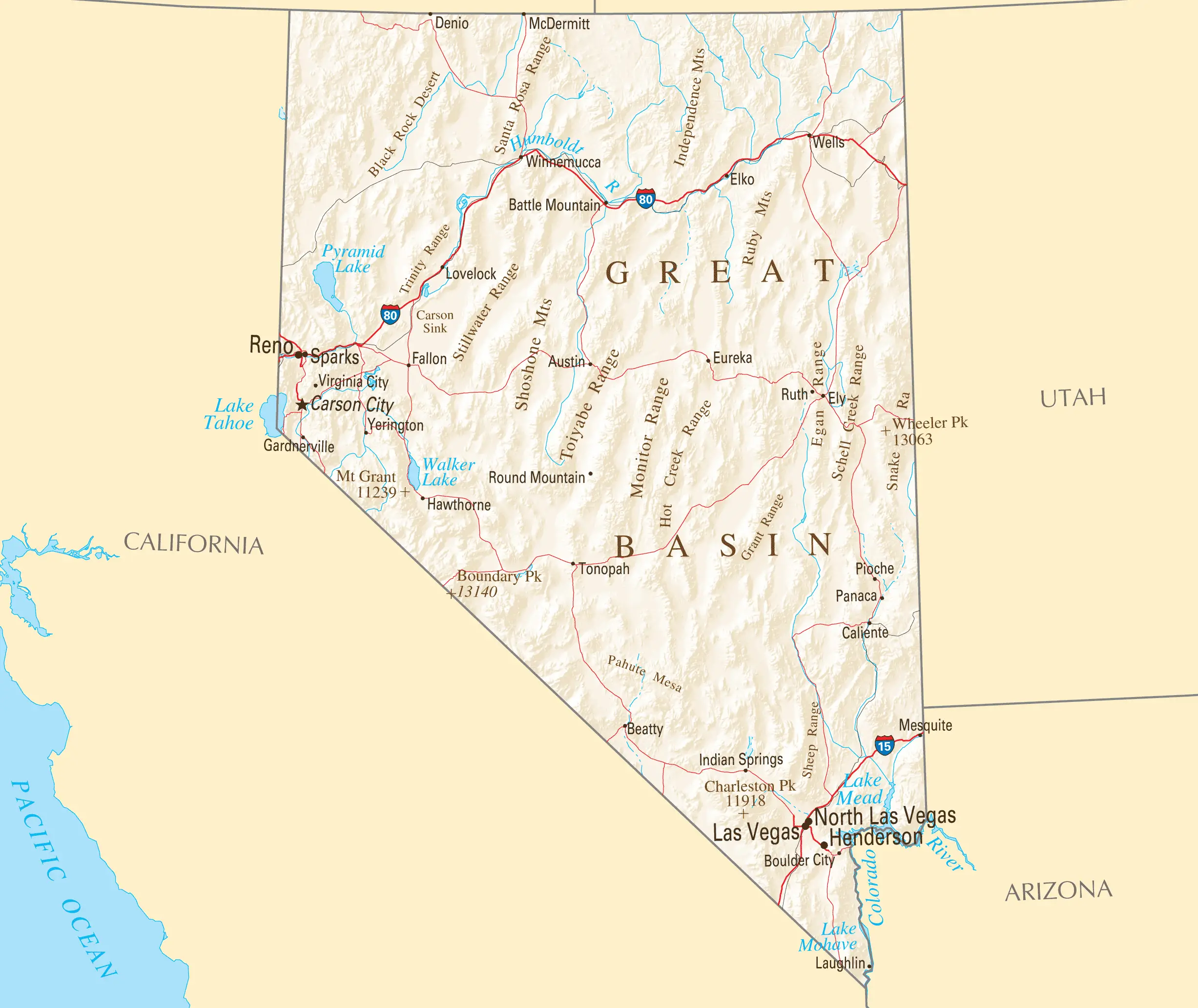 Nevada Reference Map