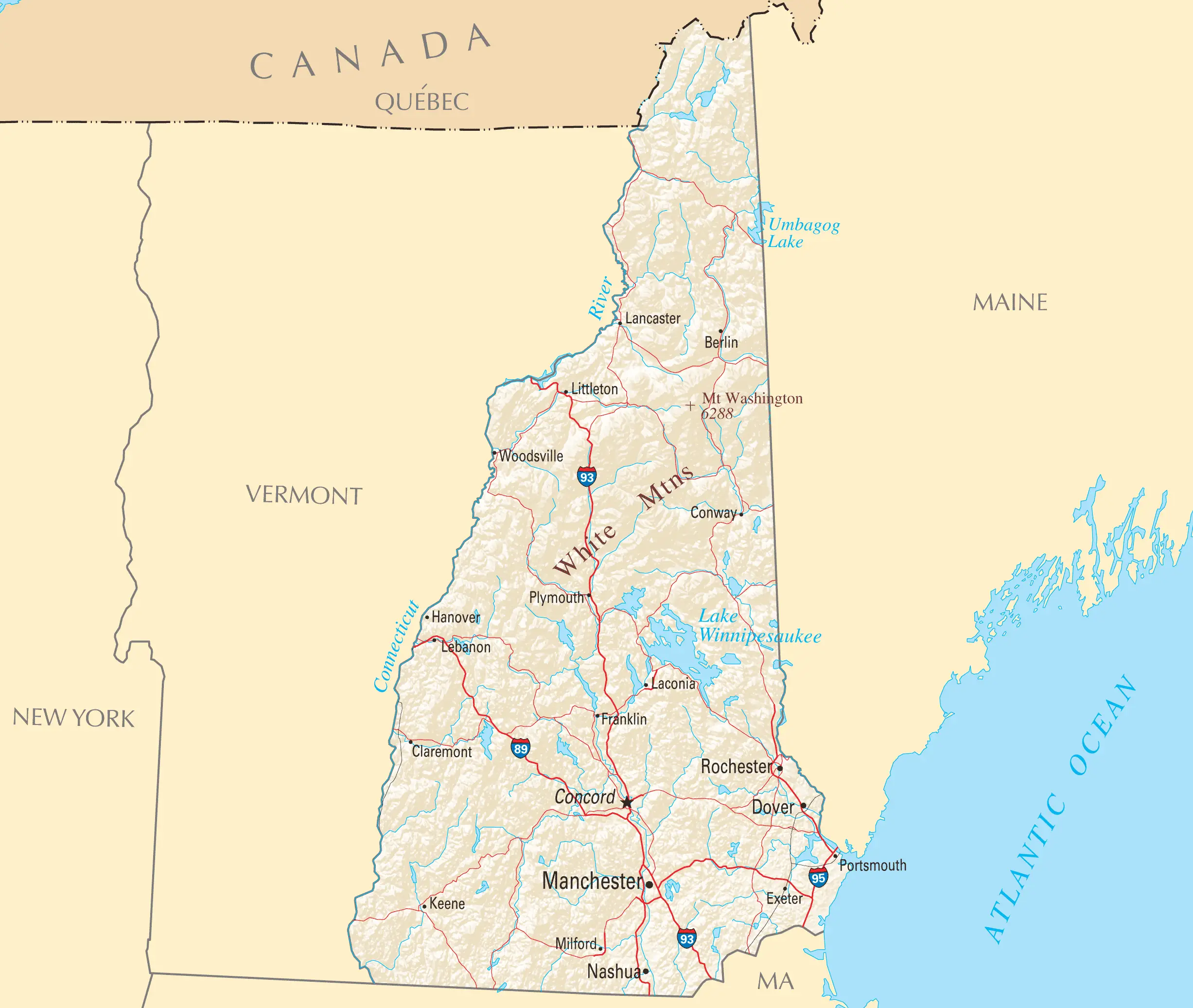 New Hampshire maps. 