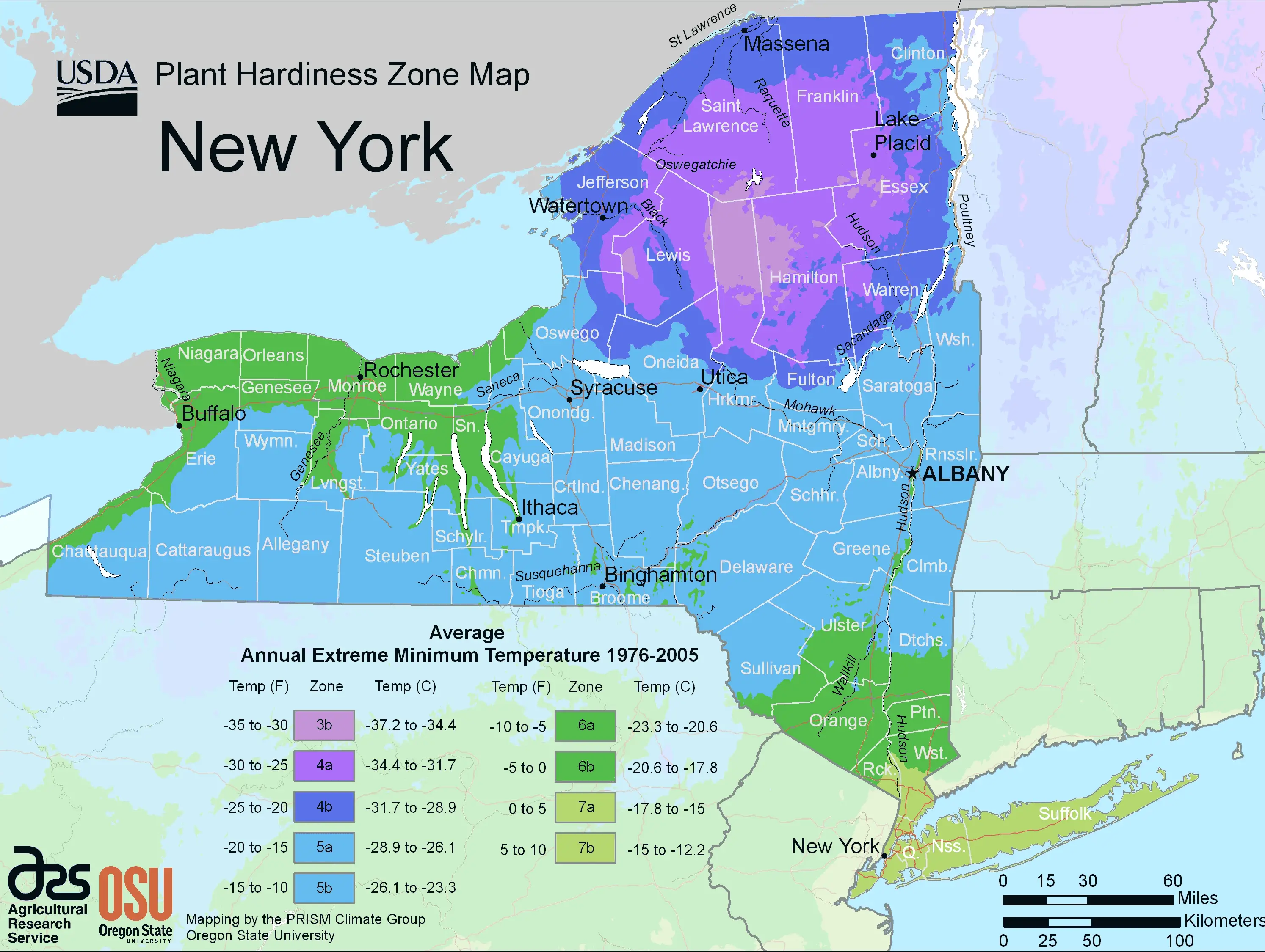 New York Plant Hardiness Zone Map