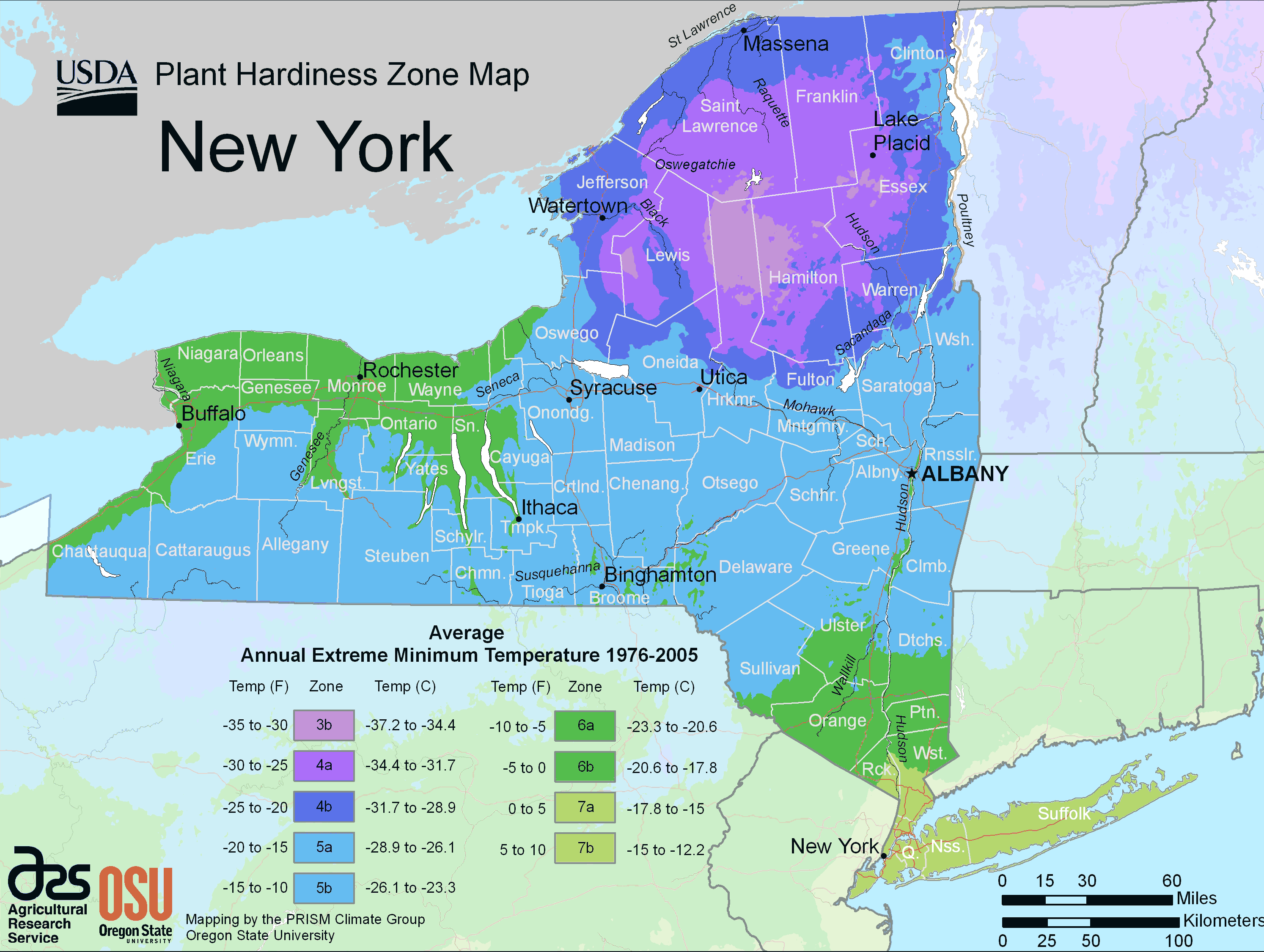 New York Plant Hardiness Zone Map