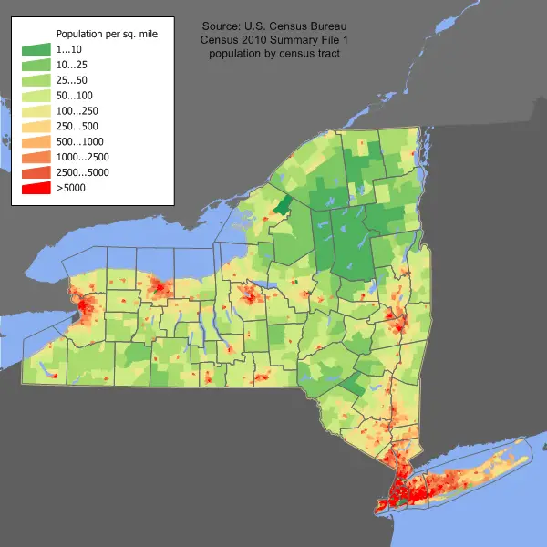 New York Population Map 1