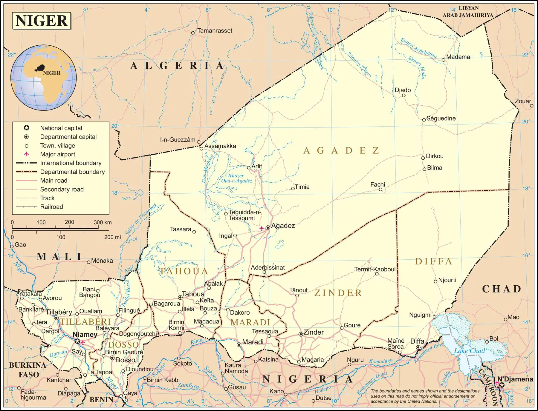 Niger Political Map