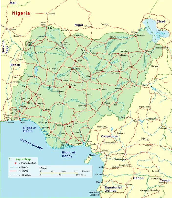 Nigeria Detailed Map