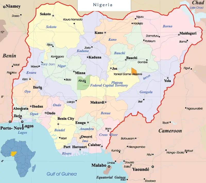 Nigeria Political Map