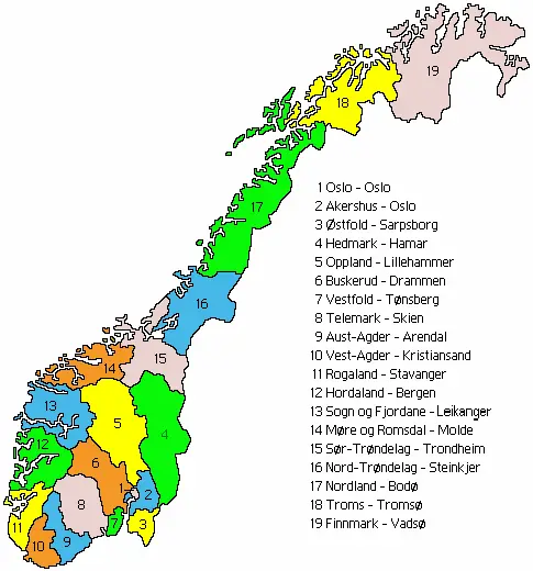 Noorwegen Provincies