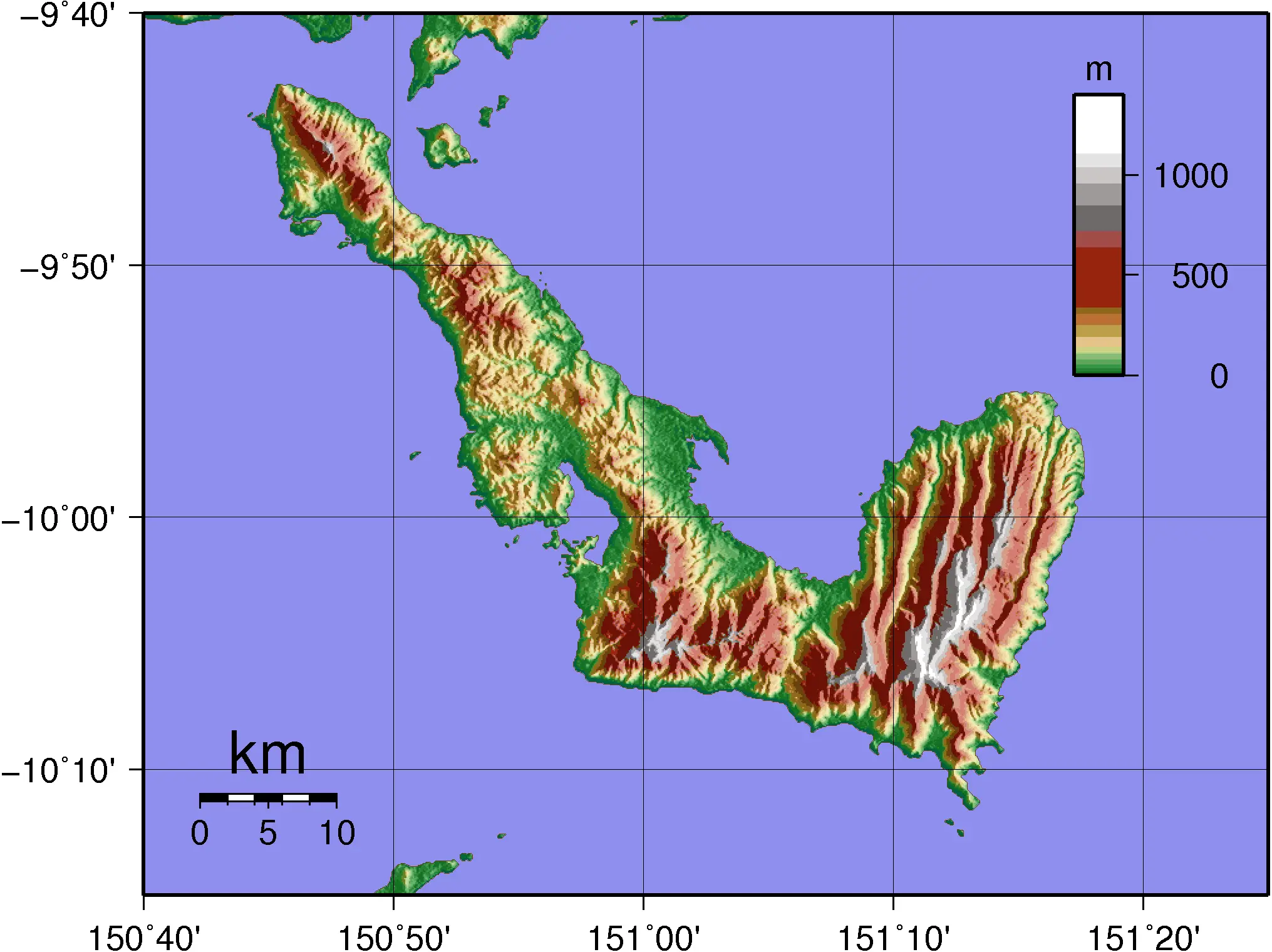 Normanby Island (png) Topography