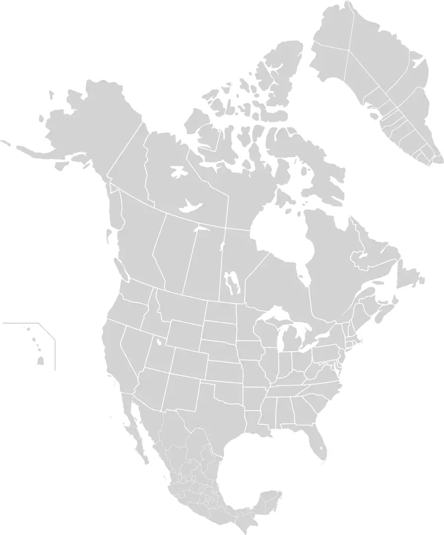 North America Second Level Political Division 2 And Greenland 3