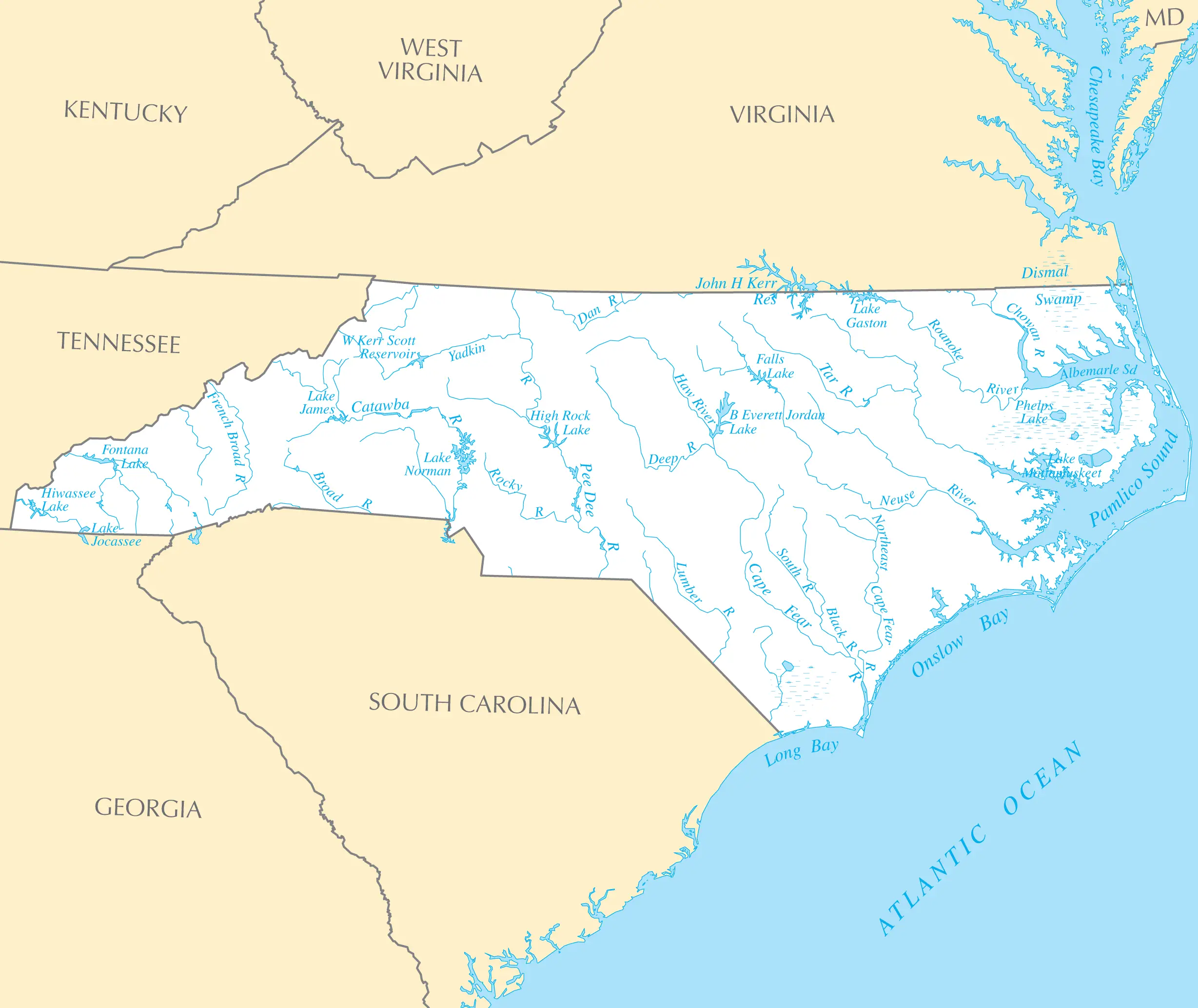 North Carolina Rivers And Lakes