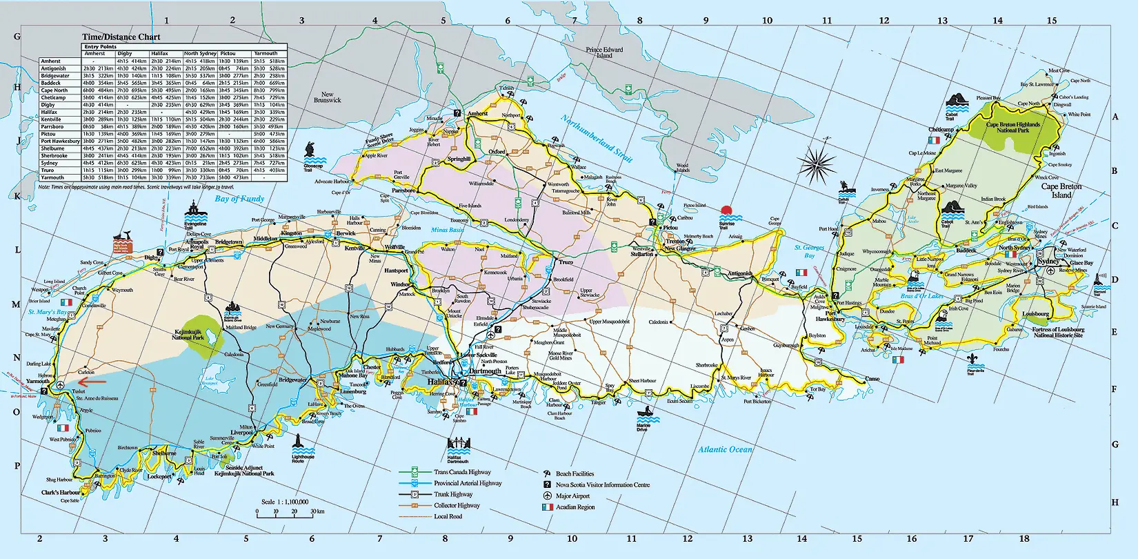 Nova Scotia Travel Map