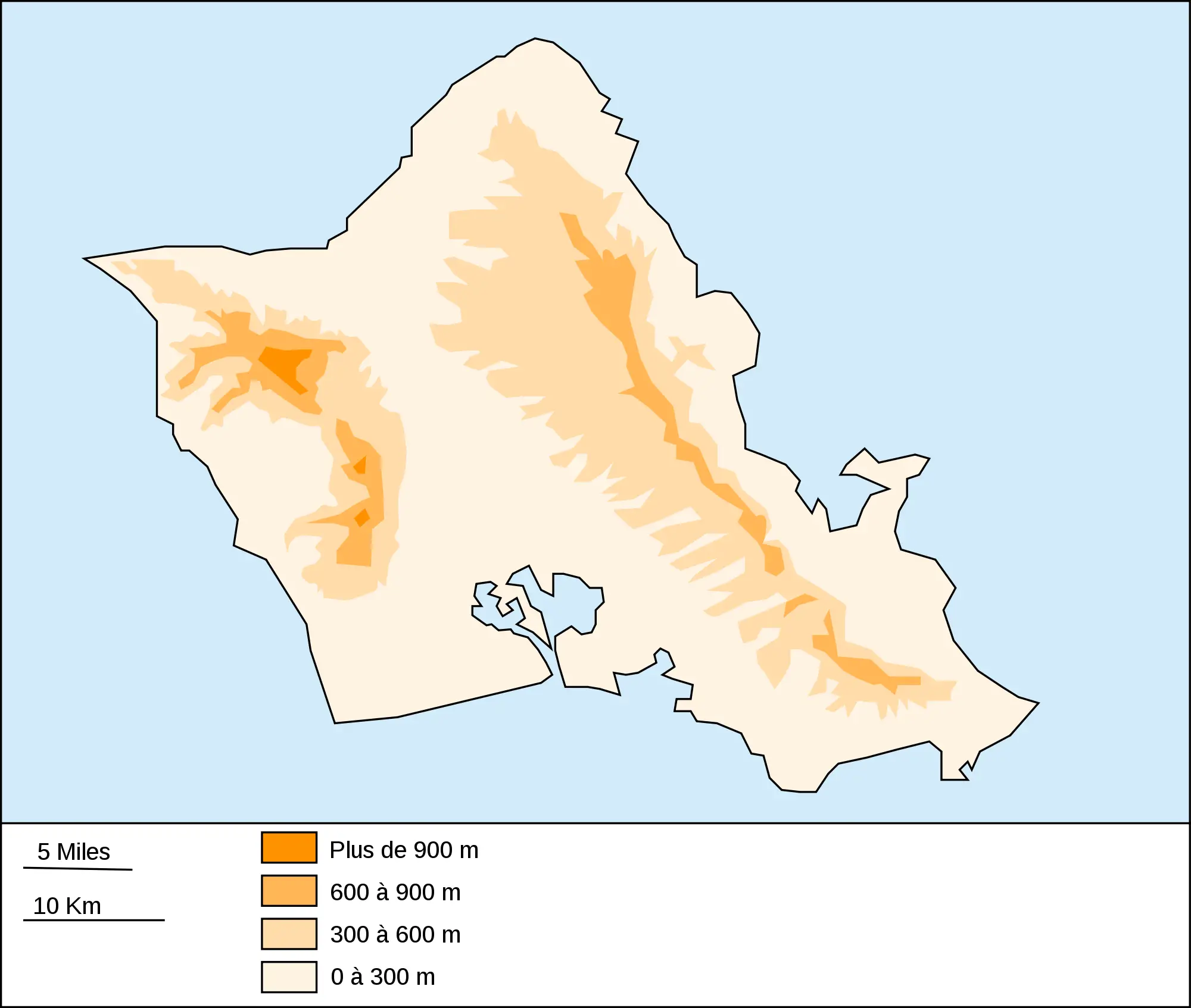 Oahu Blank Map