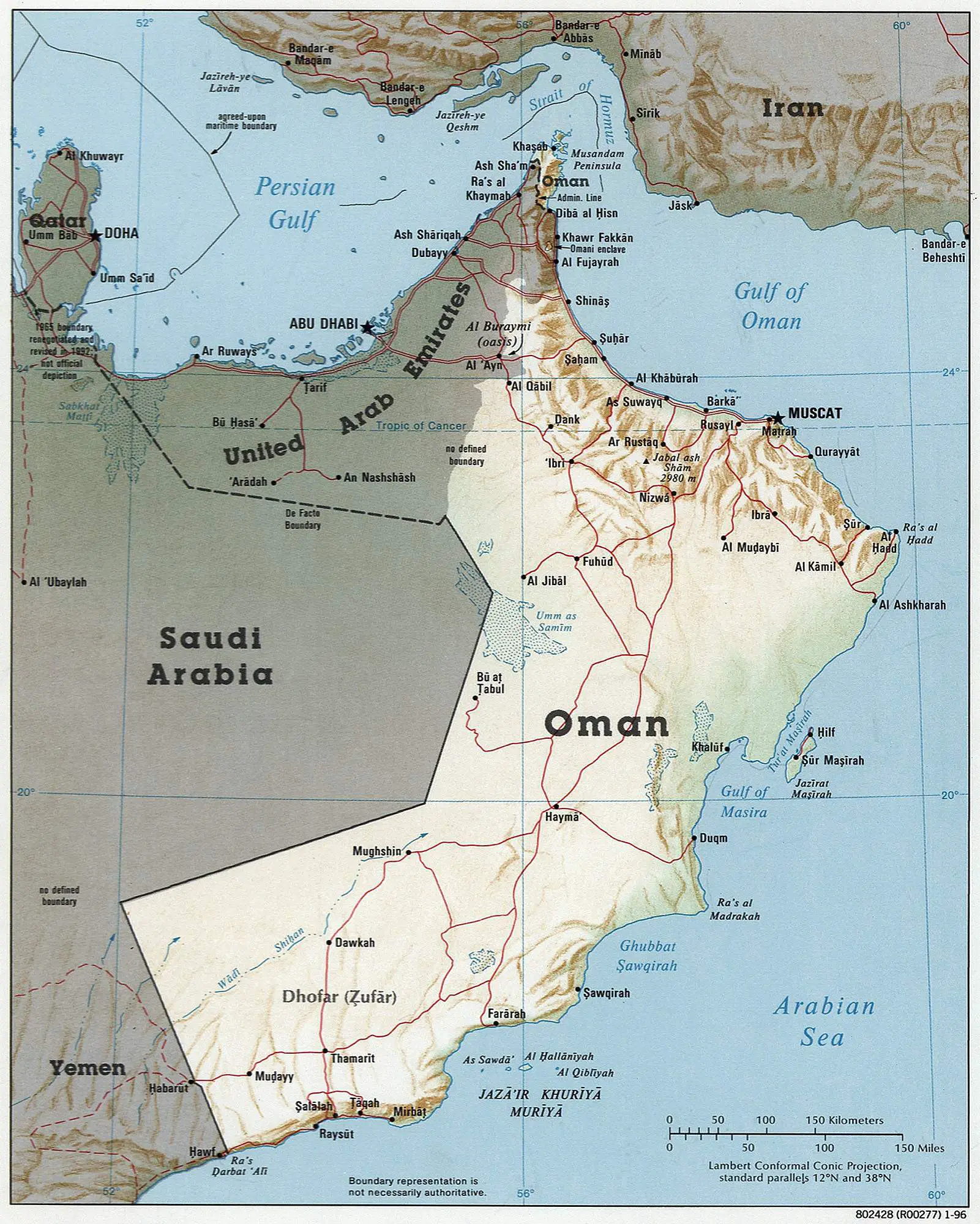 Oman 1996 Cia Map