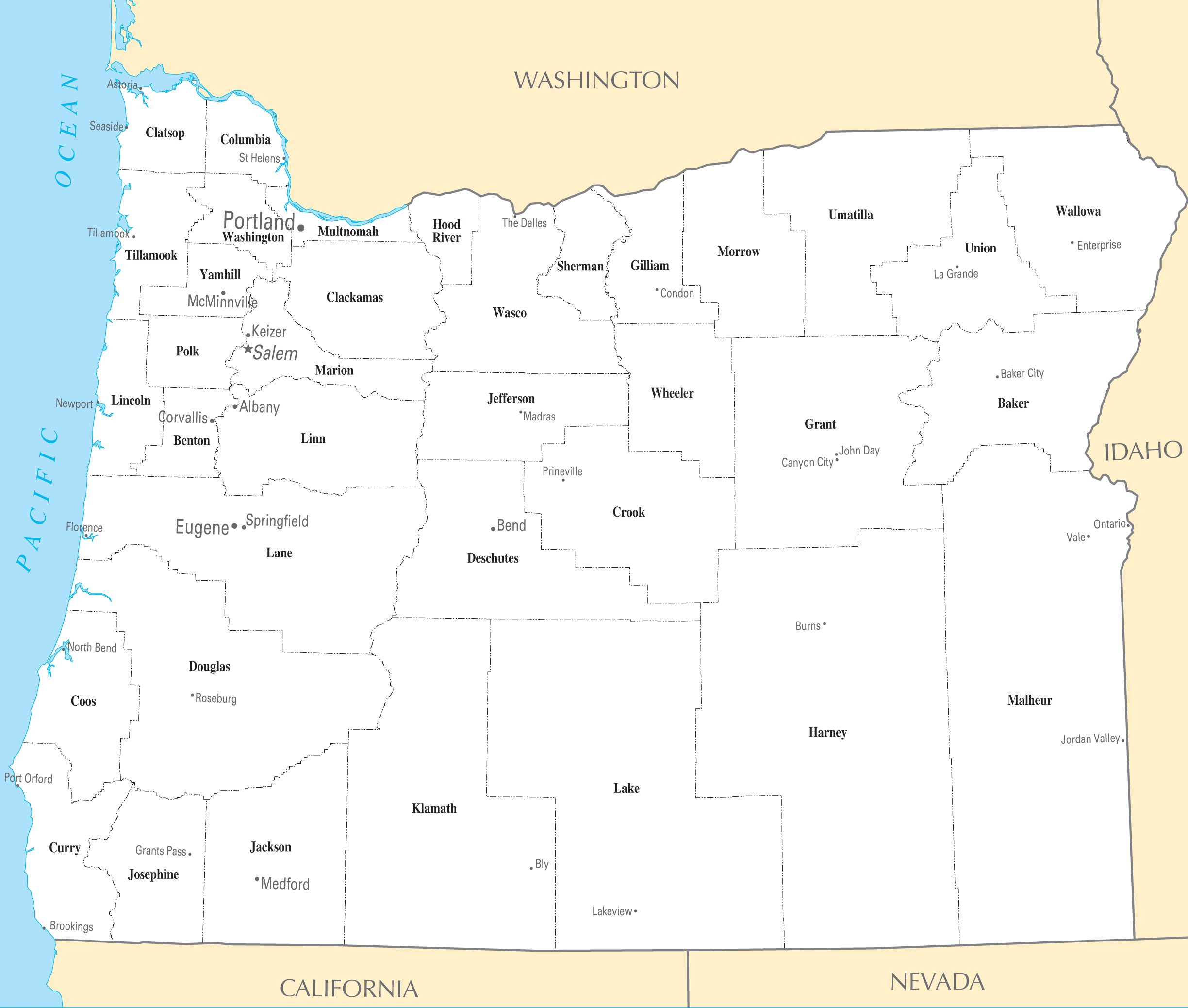 Oregon Cities And Towns