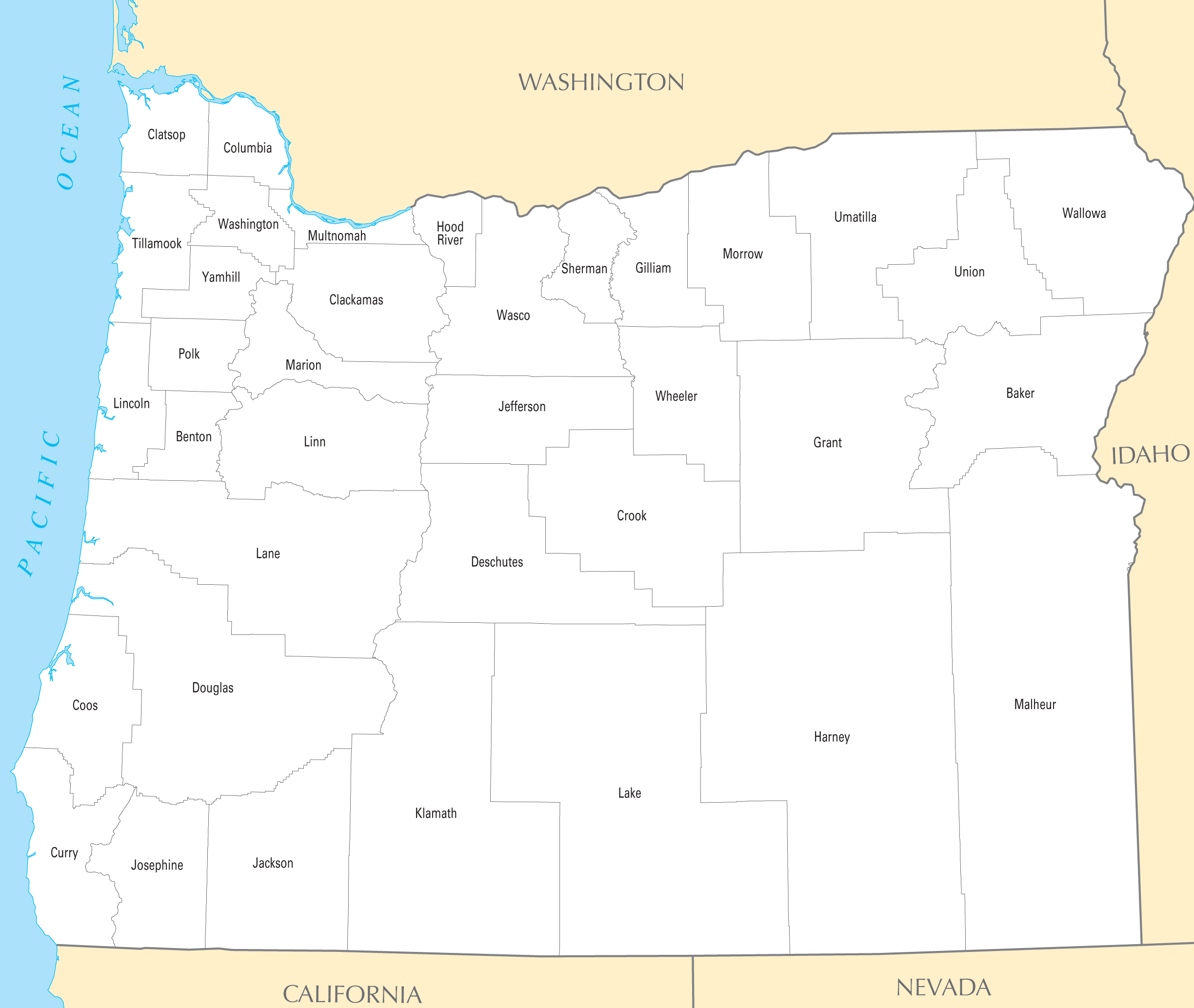 Oregon County Map