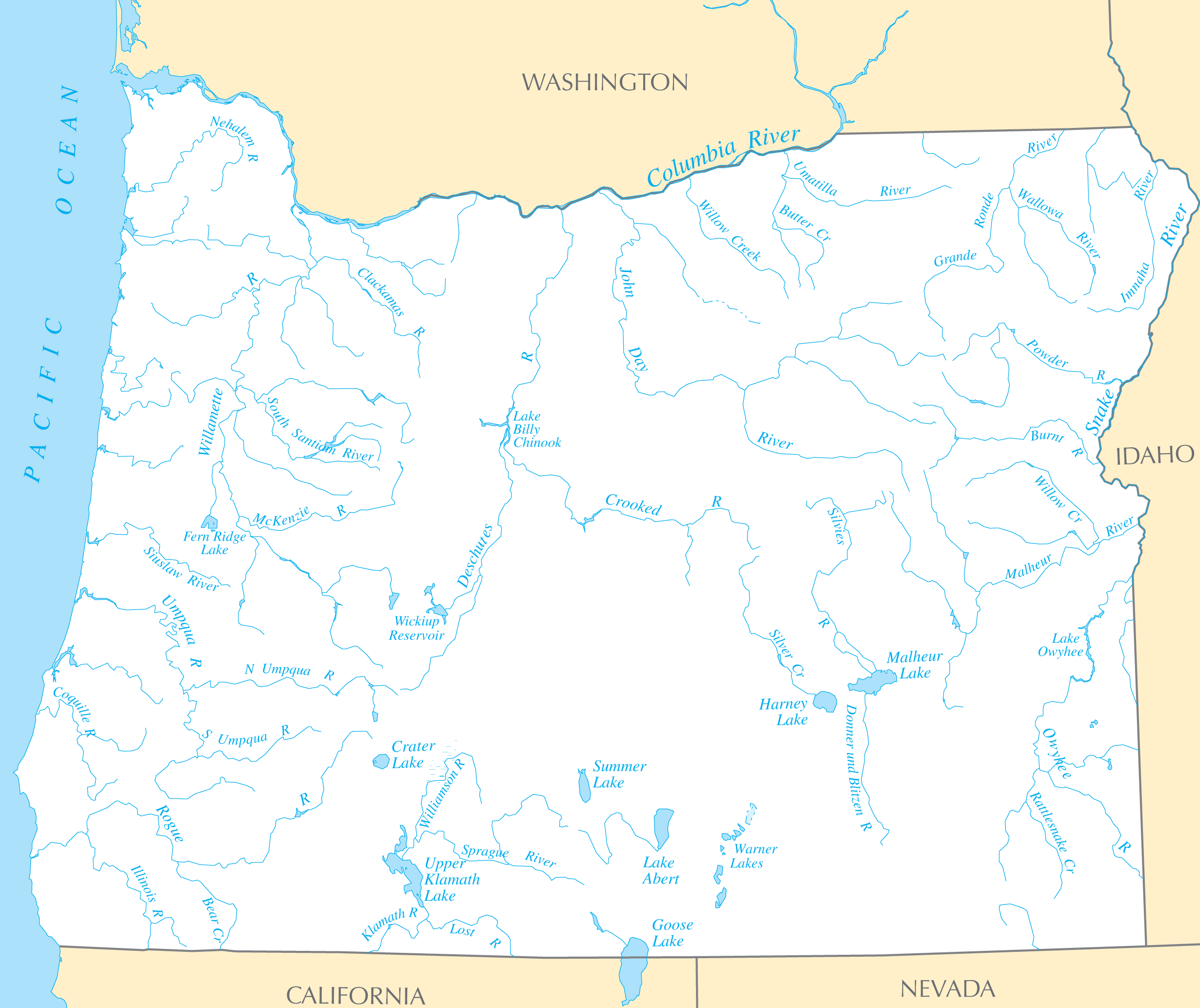 Oregon Rivers And Lakes