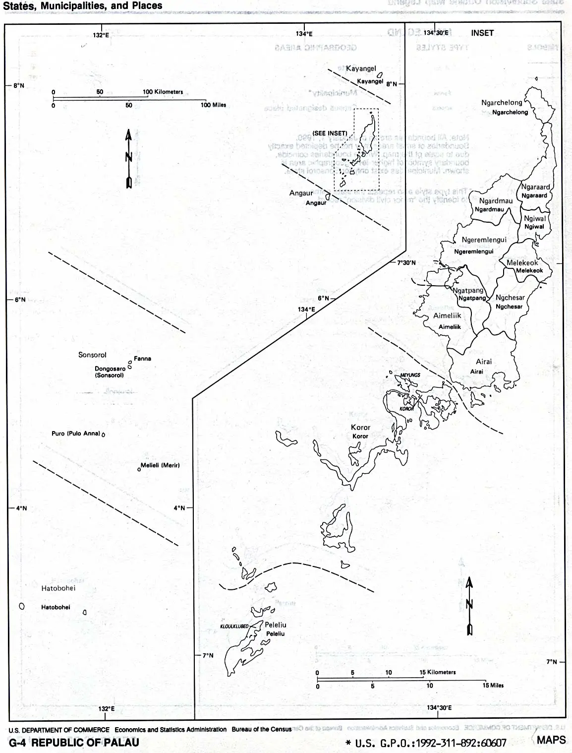 Palau States Municipalities And Places