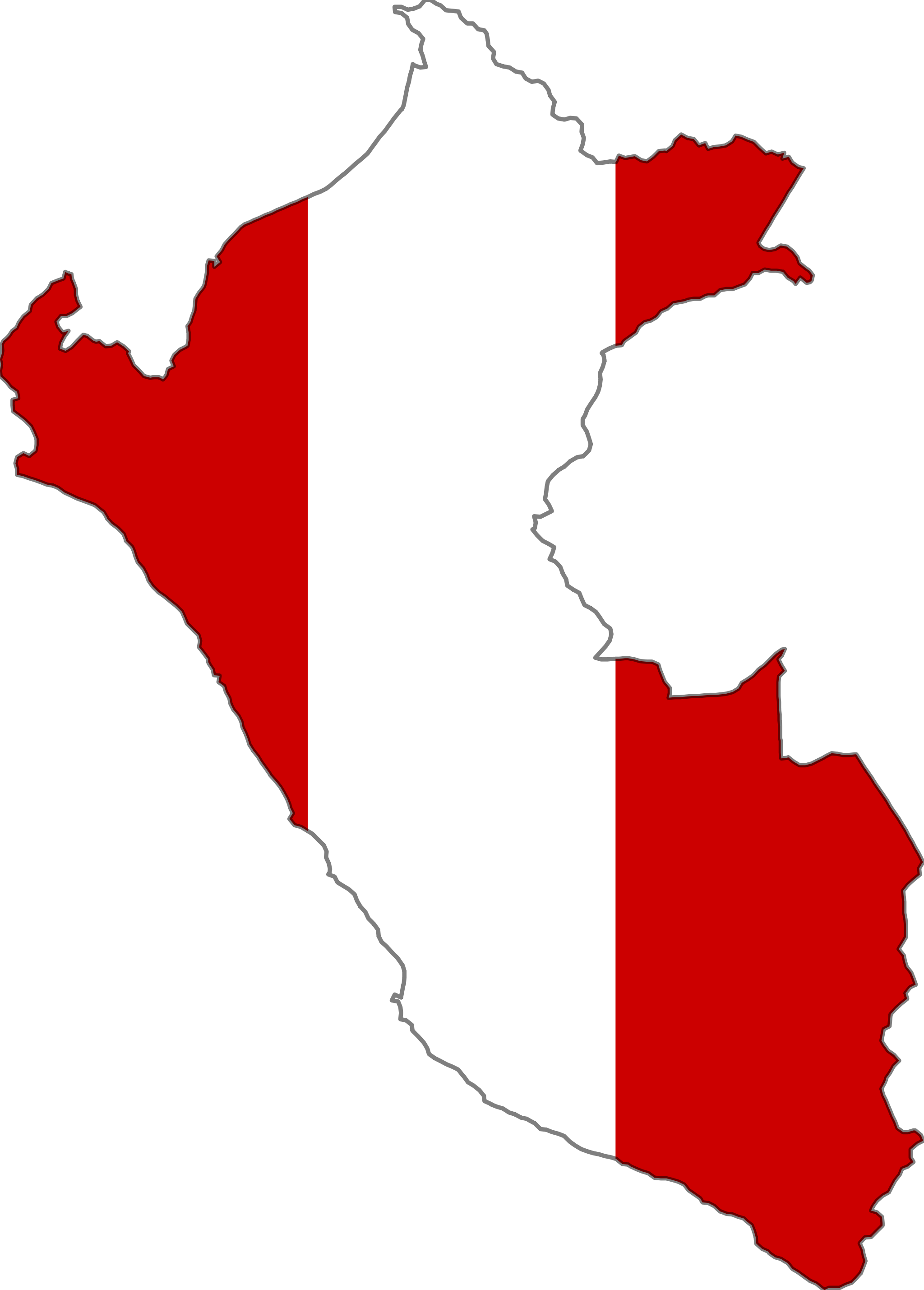 Peru Flag Map