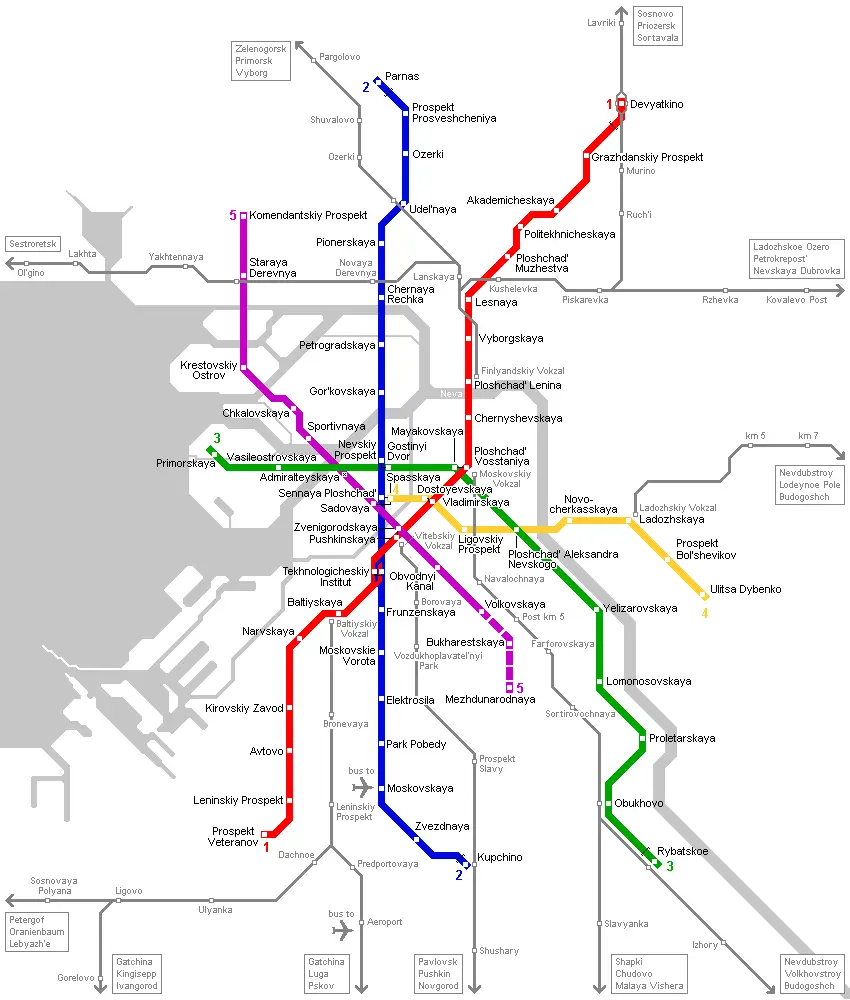 Petersburg Metro Map