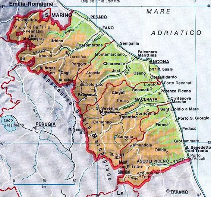 Phisical Map of Ancona
