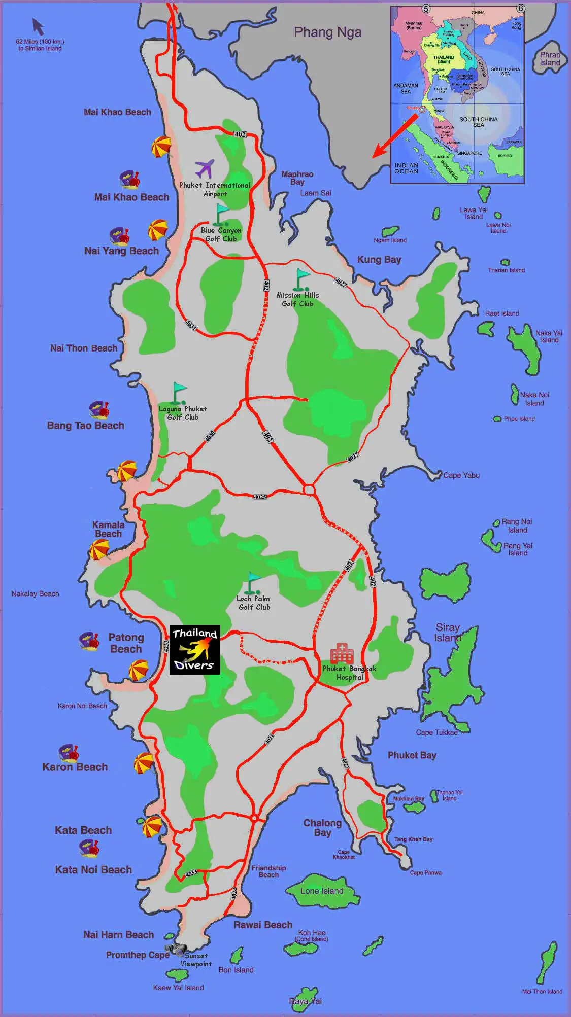 Phuket Map Large - MapSof.net