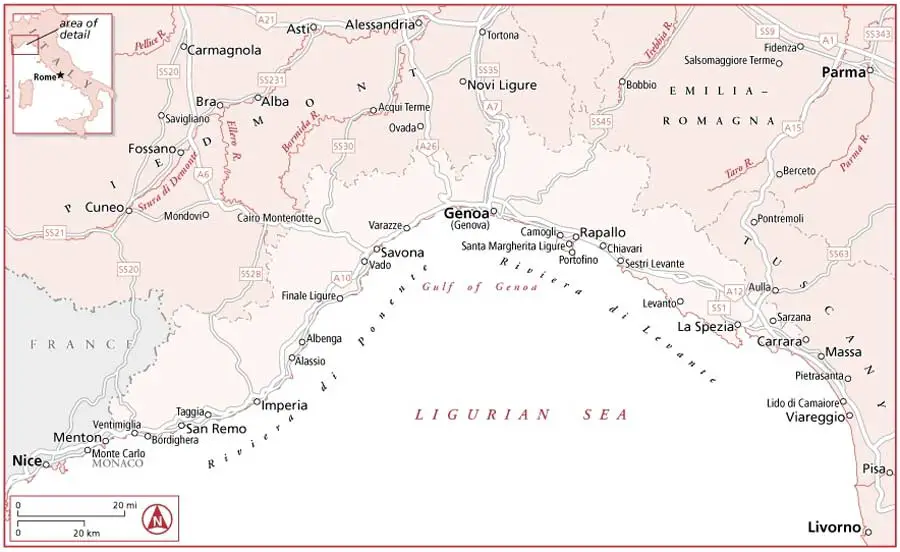 Political Liguria Map