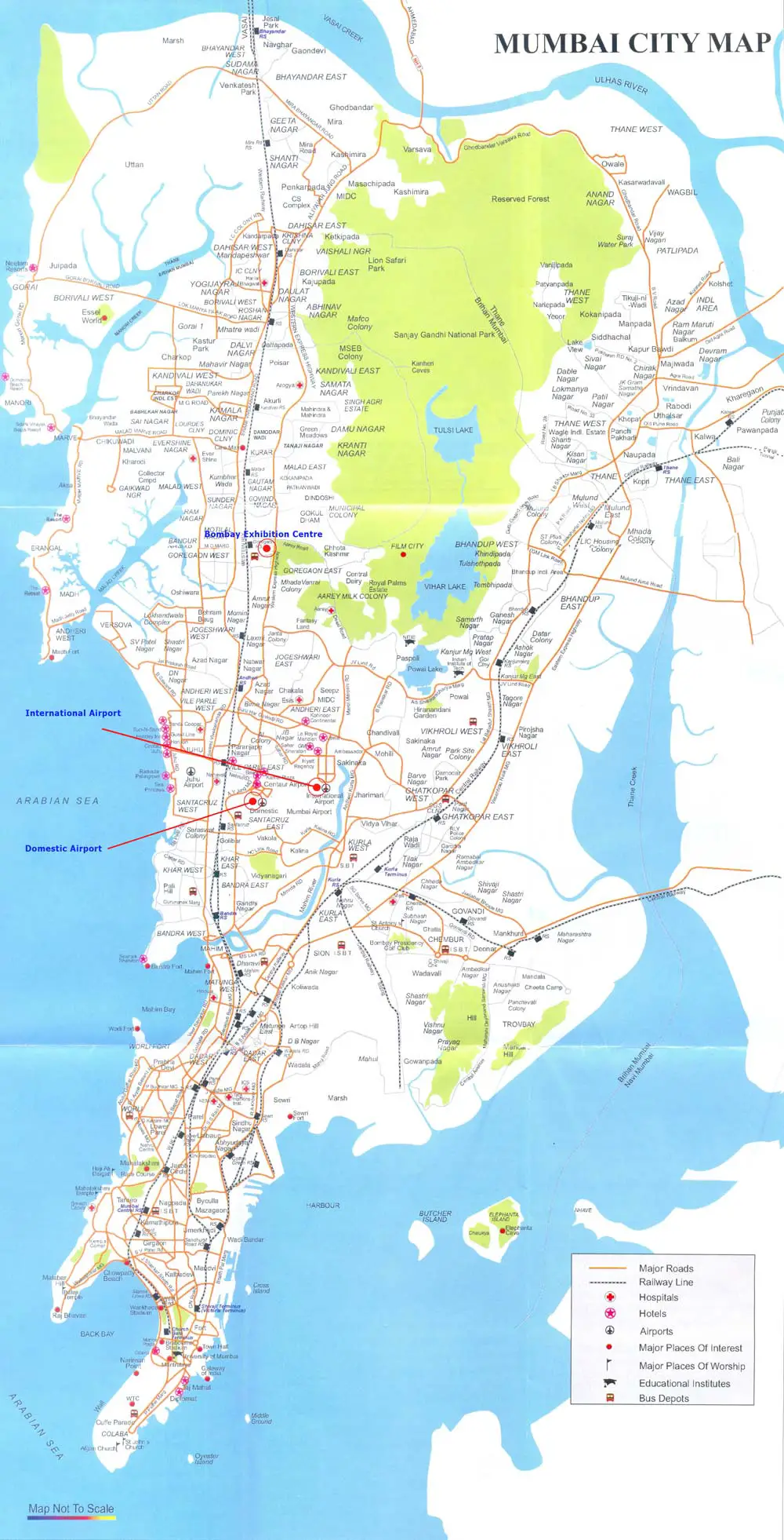 Political City Map of Mumbai