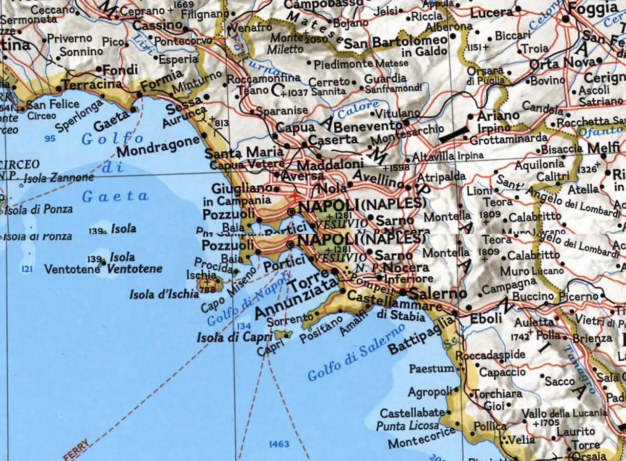 Political Map Naples (napoli) - MapSof.net