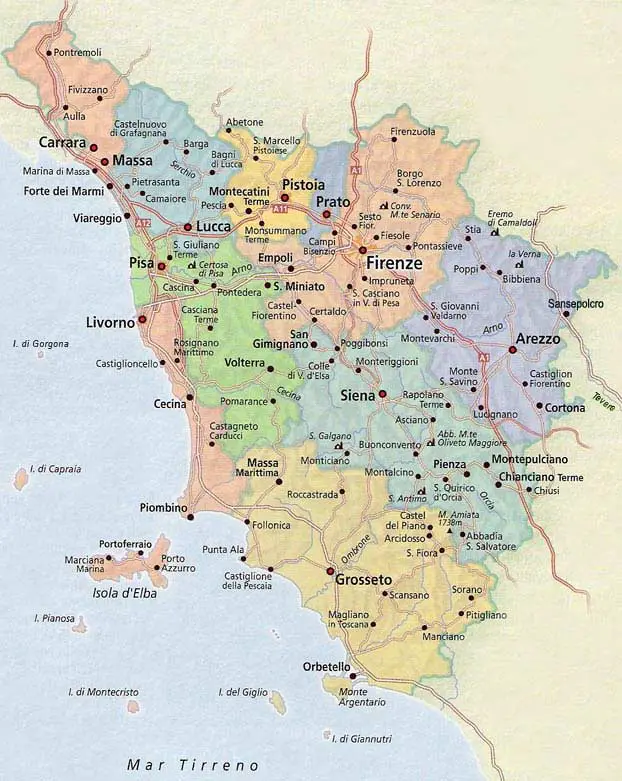 Political Map Tuscany