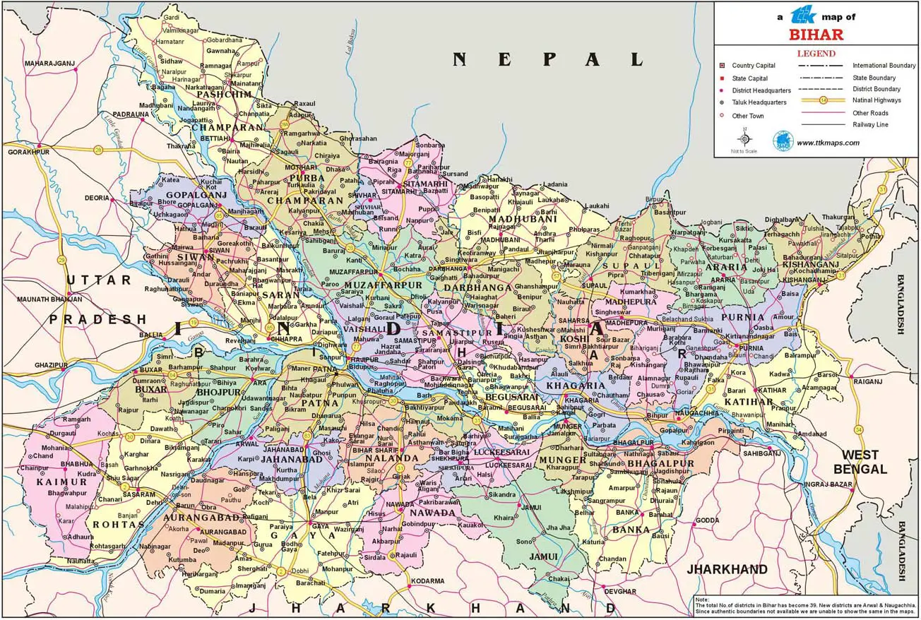 Political Map of Bihar