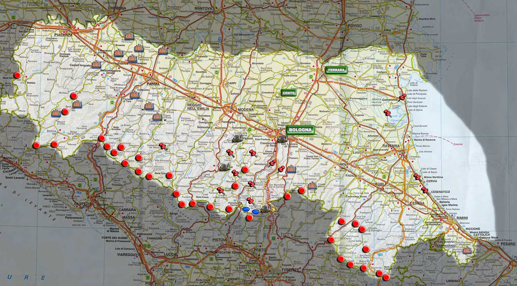 Political Map of Emilia Romagna