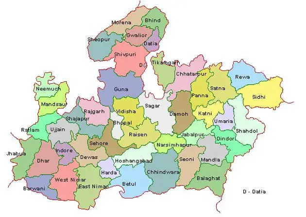 Political Map of Madhya Pradesh