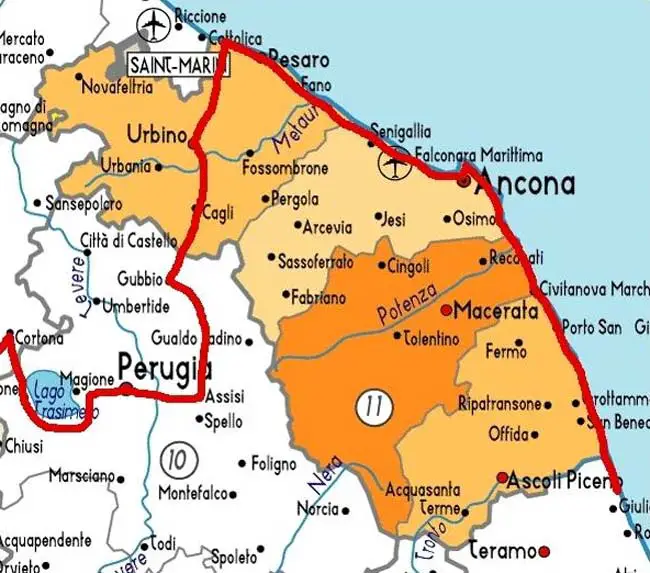 Political Map of Marche