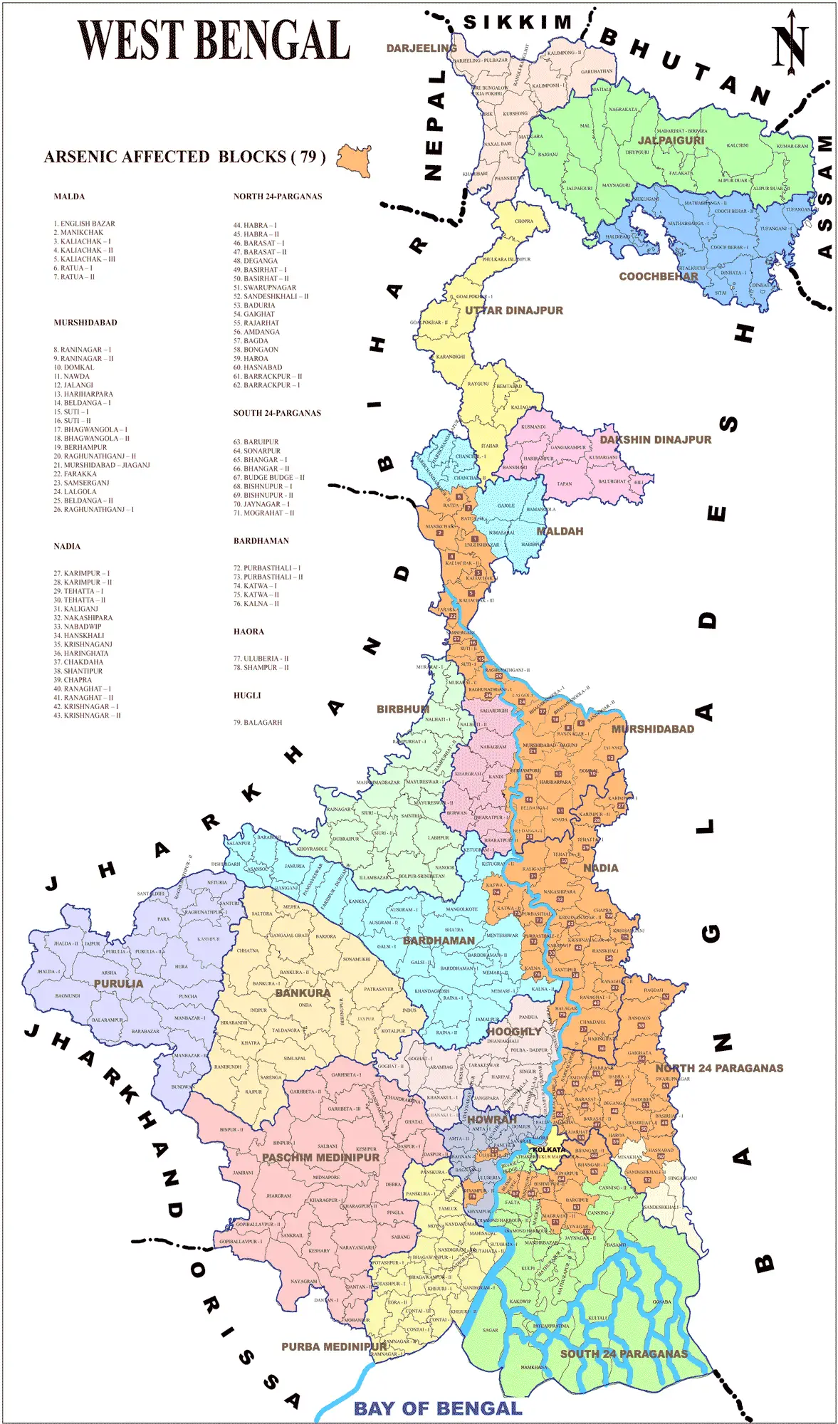 Political Map of West Bengal