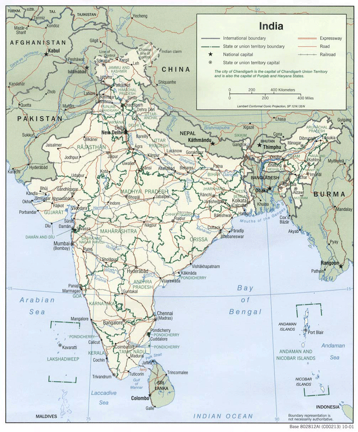 Political Map of India 2001