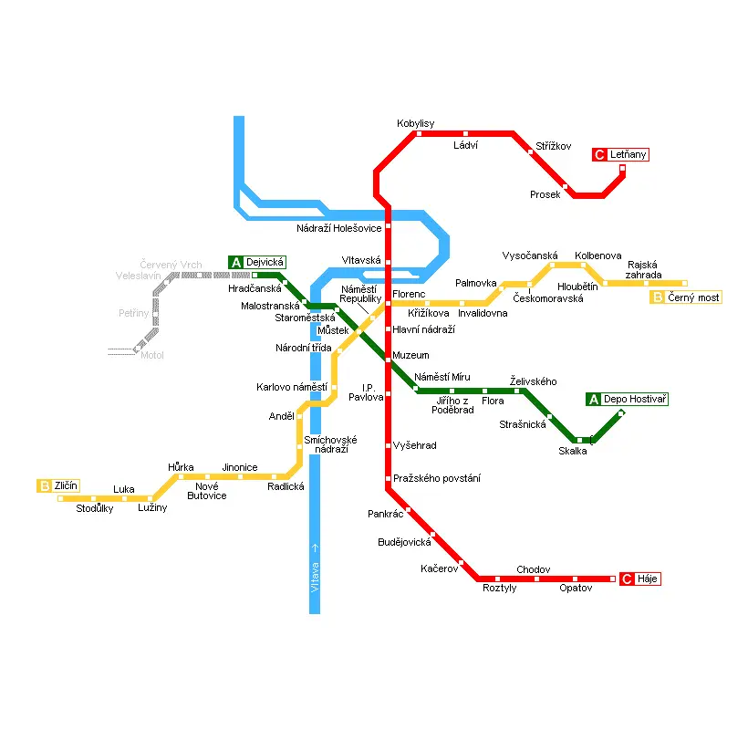 Praha Metro Map - MapSof.net