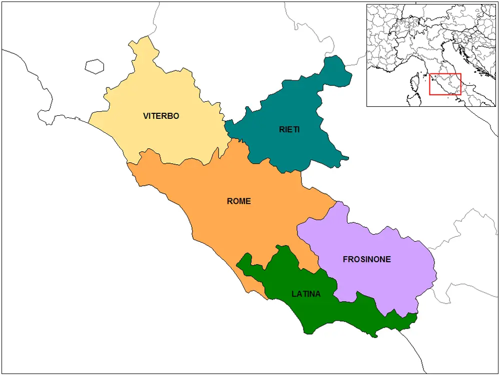 Province Map of Lazio