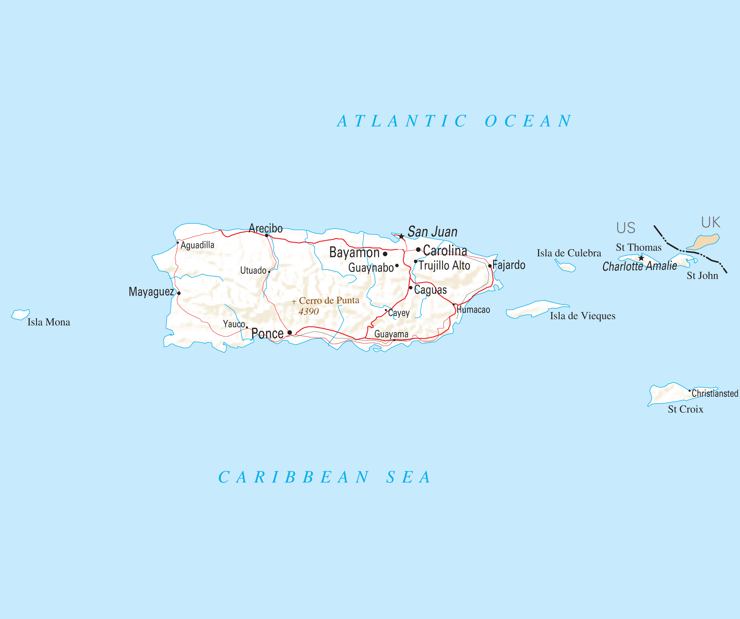 Puerto Rico Reference Map